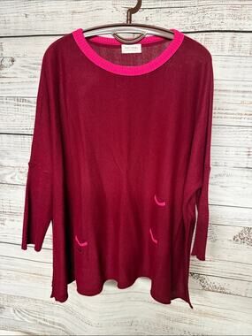 Mersea Catalina Sweater in Burgundy Lipstick OS